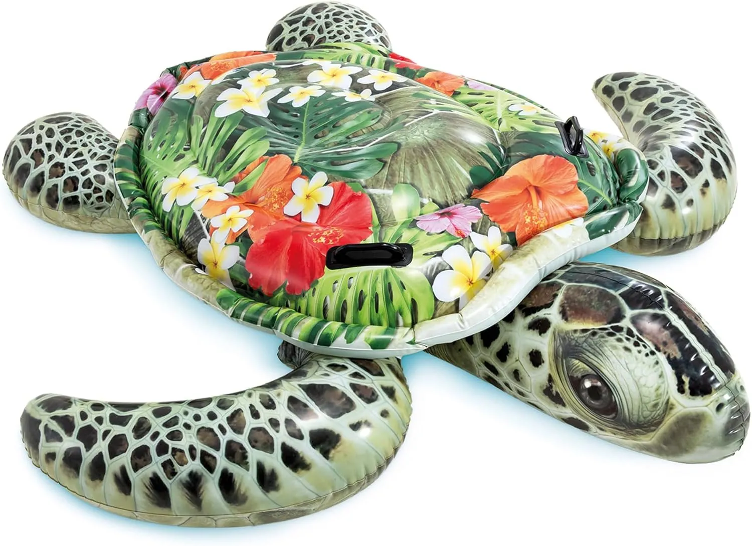 Intex Realistic Sea Turtle Inflatable Ride On Pool Float with Heavy Duty Handles for Pool Rafts and Inflatable Ride Ons