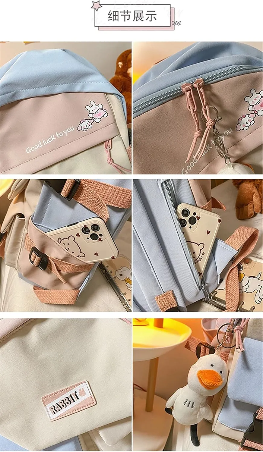 ISaikoy Anime Chiikawa Backpack Hachiware Bookbag Daypack Satchel School Bag Shoulder Bag 26