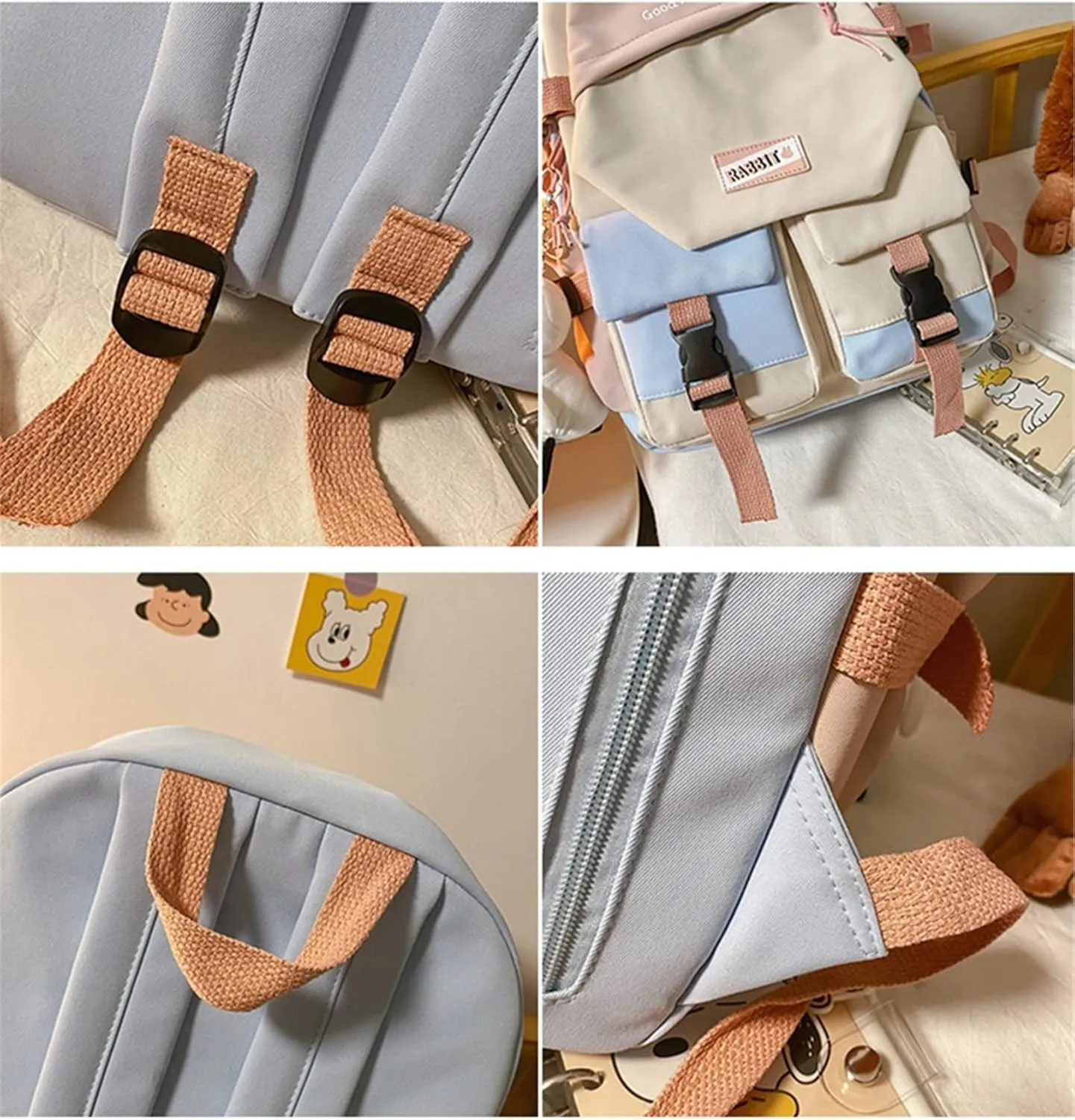 ISaikoy Anime Chiikawa Backpack Hachiware Bookbag Daypack Satchel School Bag Shoulder Bag 26