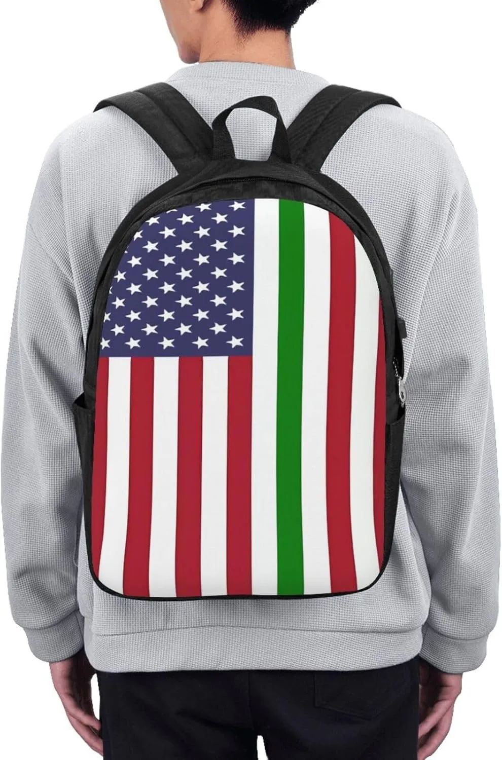 Italian American Flag Laptop Backpacks Travel Backpack Casual Business Daypack Sport Rucksack Computer Bag Fits up to 17 Inch Notebook with USB Port