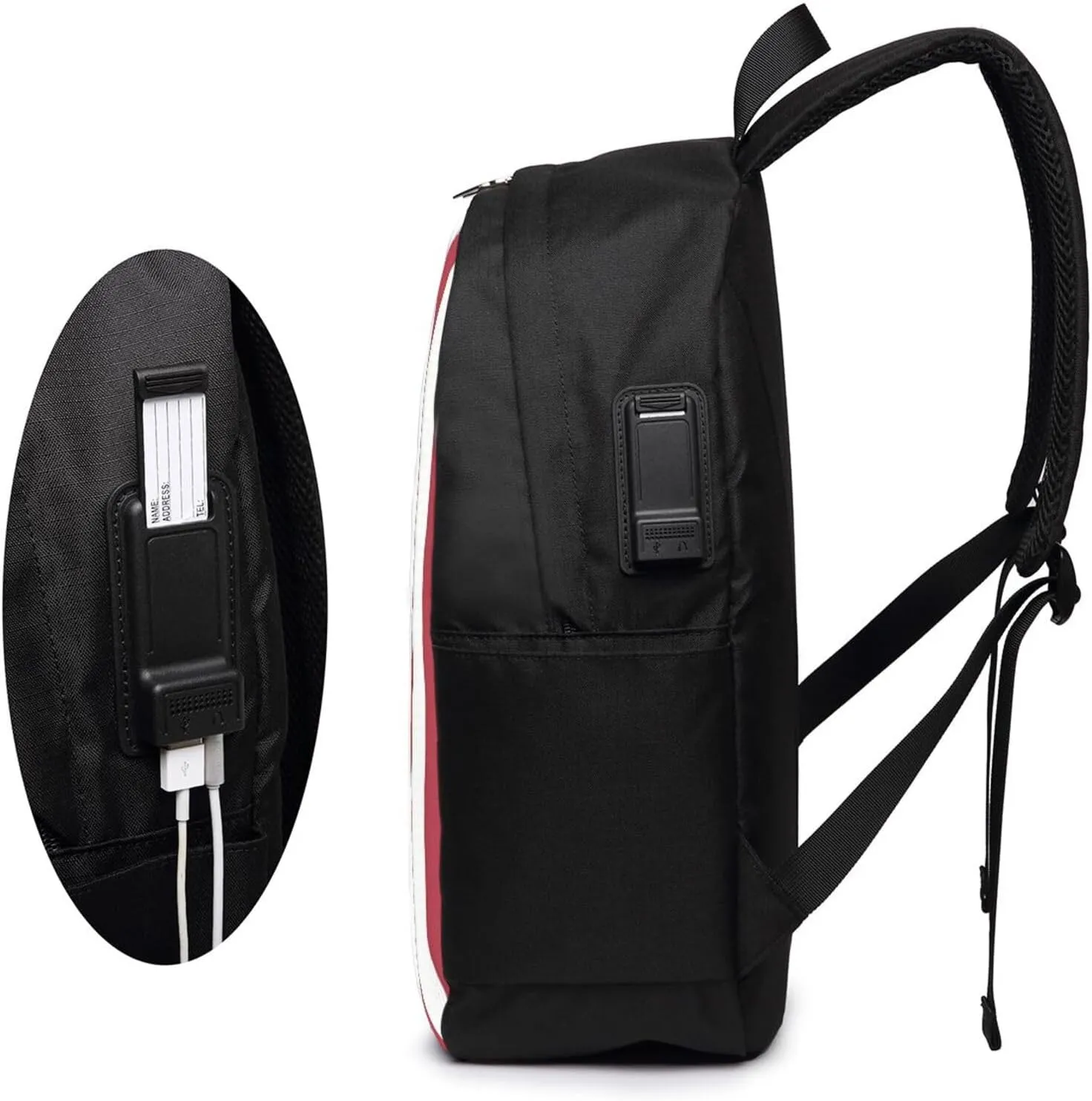 Italian American Flag Laptop Backpacks Travel Backpack Casual Business Daypack Sport Rucksack Computer Bag Fits up to 17 Inch Notebook with USB Port