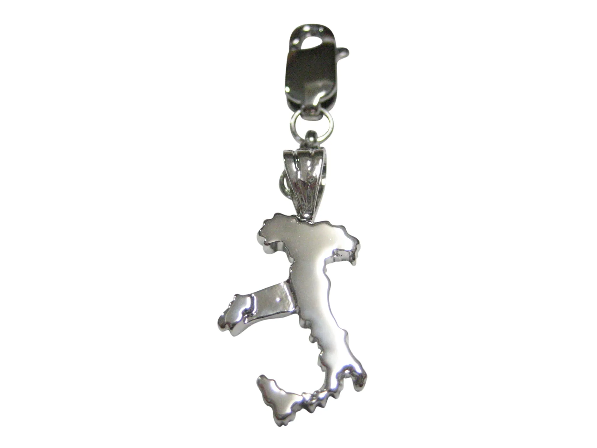 Italy Country Map Shape Pendant Zipper Pull Charm