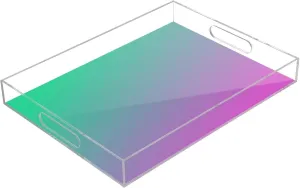 J JOYSAY Alchemist Lab Gradient Serving Tray with Handles Decorative Ottoman Tray Rectangle Acrylic Tray for Crochet Tote Bag Knitting Needles