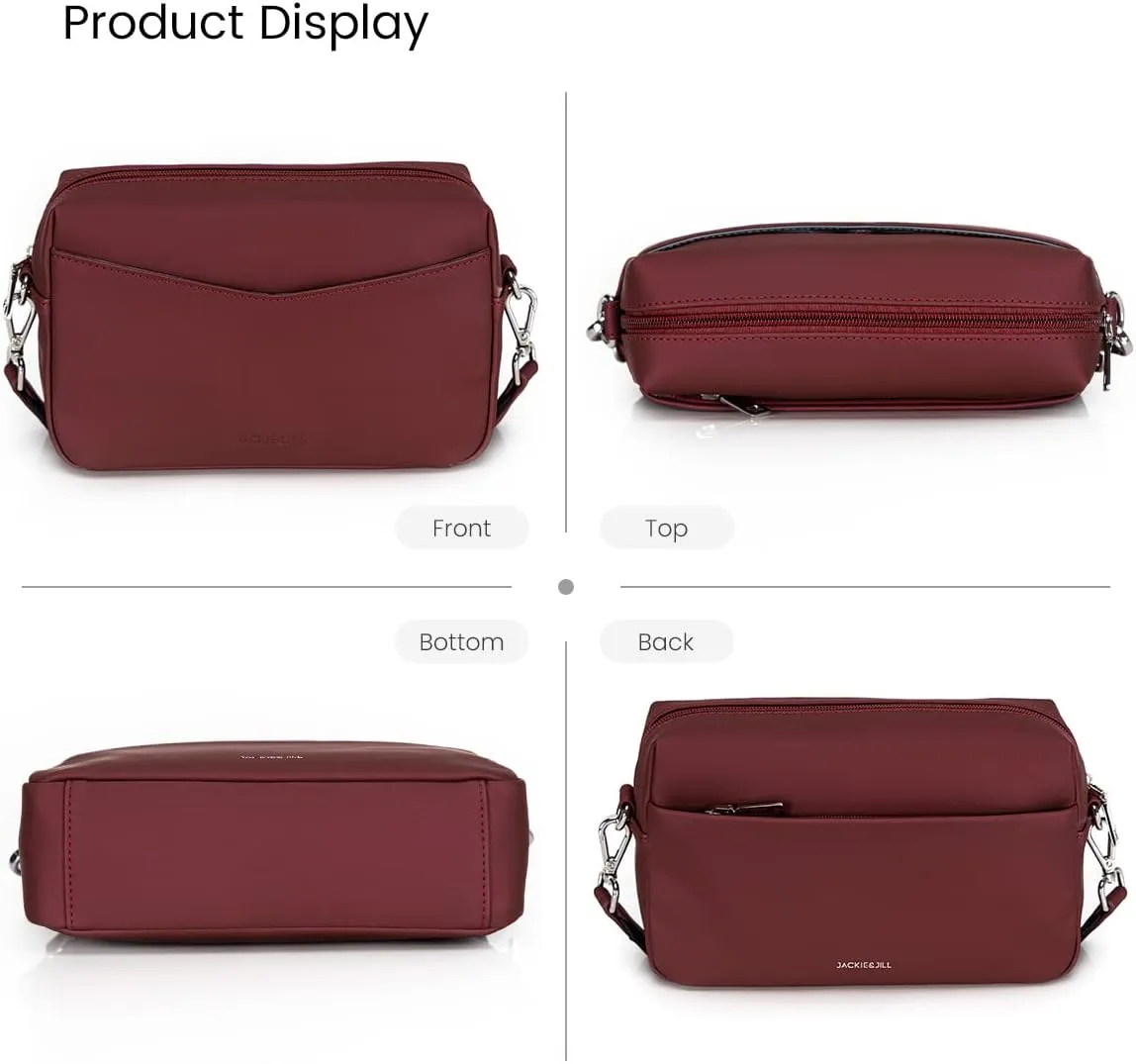 Jackie&Jill Small Crossbody Bags Purses for Women,Cork & Leather Shoulder Handbags with Wide Strap,Top Zipper Camera Bag