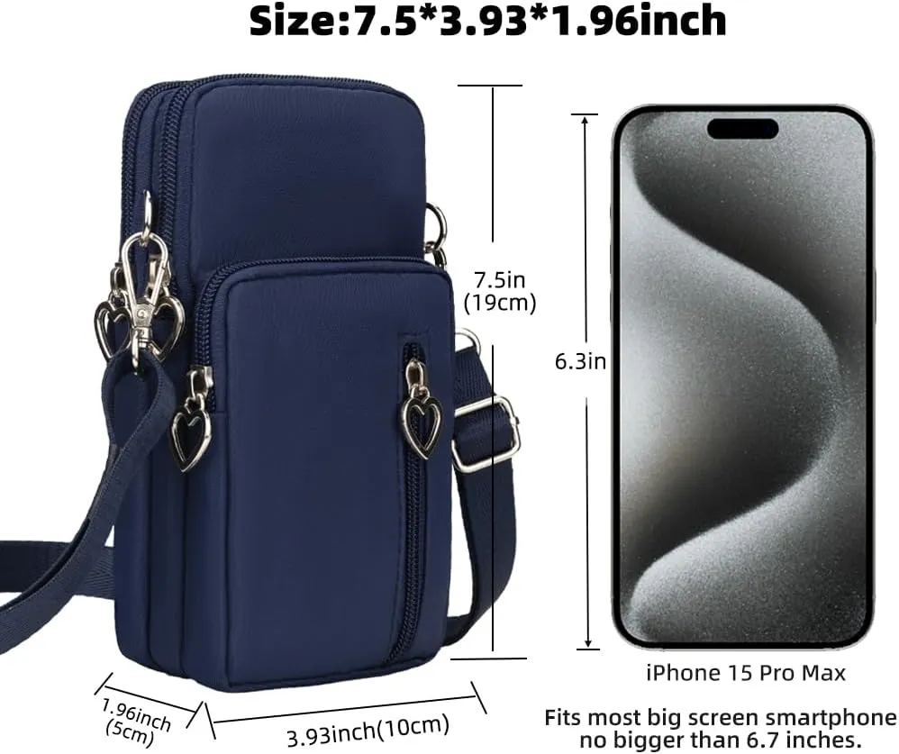 JANKS Small Crossbody Bag for Women - Mini Phone Purses with Crossbody Strap and Wallet - Nylon Arm Bag