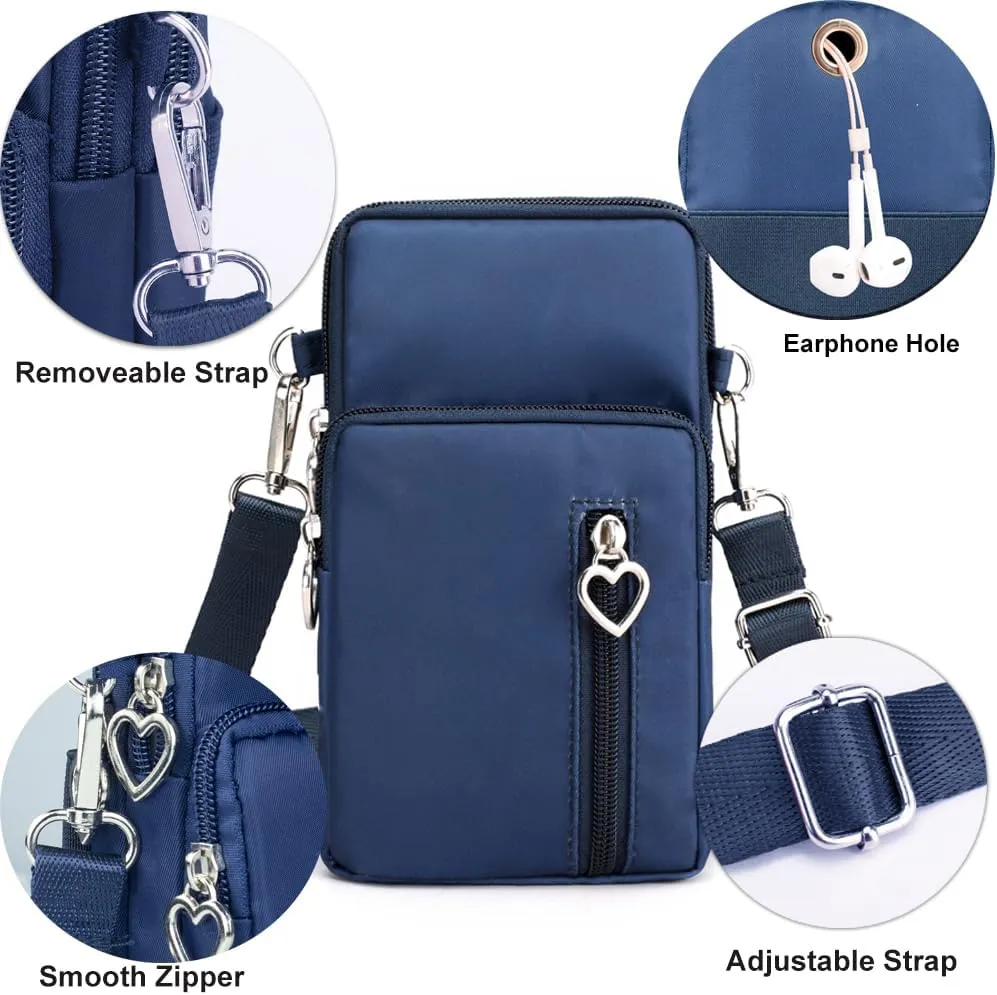 JANKS Small Crossbody Bag for Women - Mini Phone Purses with Crossbody Strap and Wallet - Nylon Arm Bag