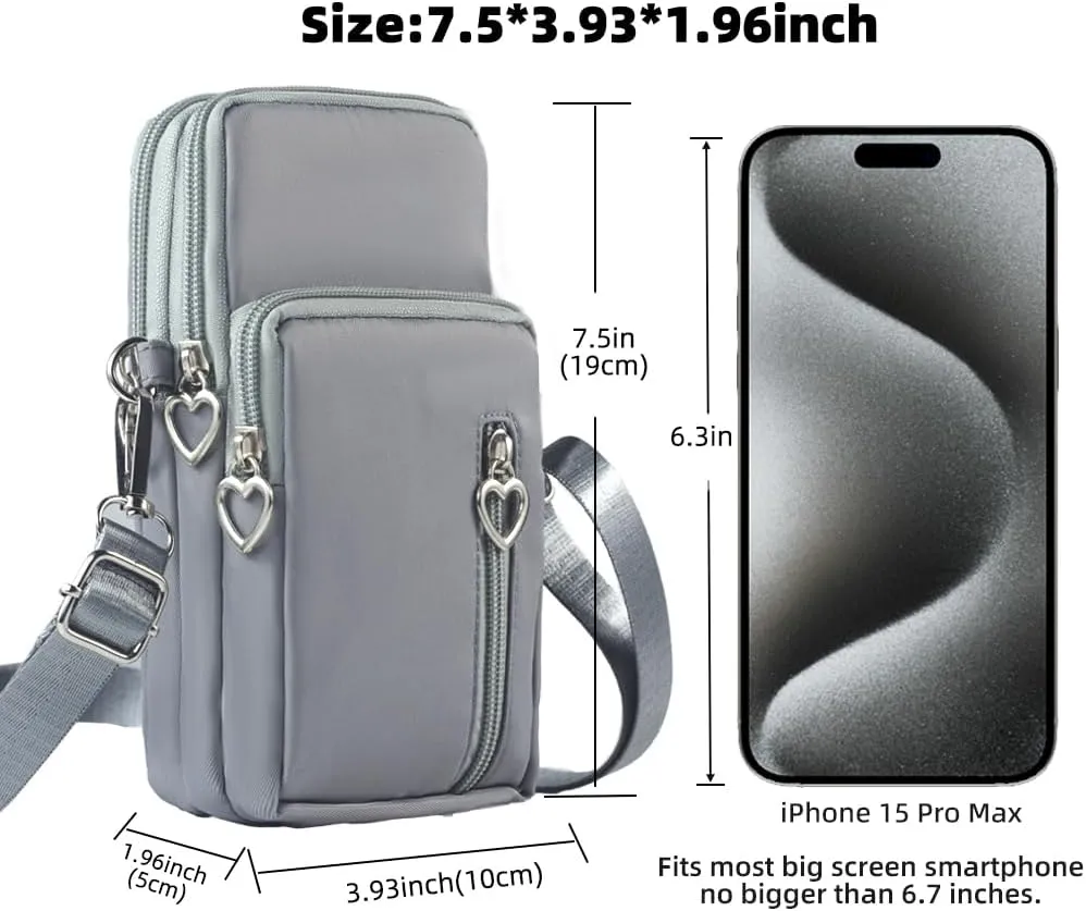 JANKS Small Crossbody Bag for Women - Mini Phone Purses with Crossbody Strap and Wallet - Nylon Arm Bag