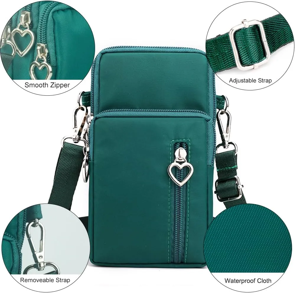 JANKS Small Crossbody Bag for Women - Mini Phone Purses with Crossbody Strap and Wallet - Nylon Arm Bag