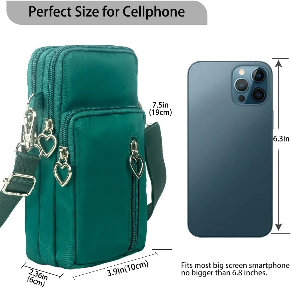JANKS Small Crossbody Bag for Women - Mini Phone Purses with Crossbody Strap and Wallet - Nylon Arm Bag