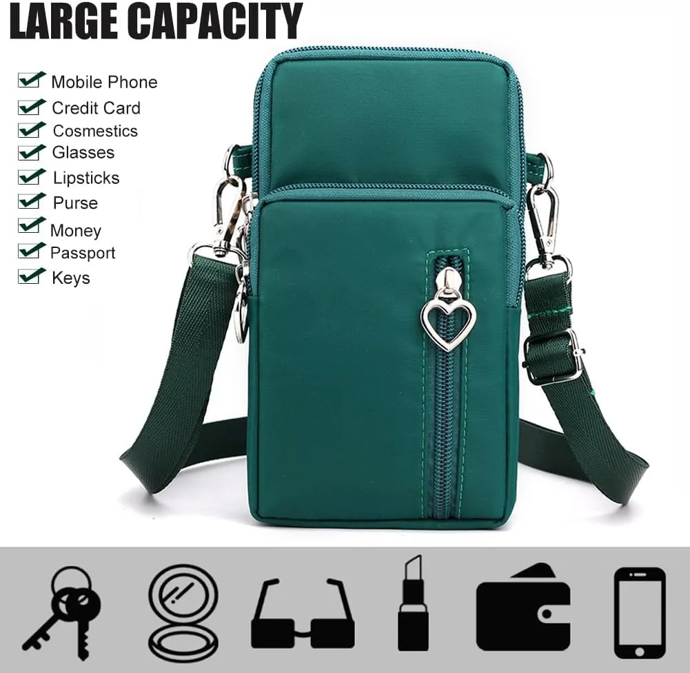 JANKS Small Crossbody Bag for Women - Mini Phone Purses with Crossbody Strap and Wallet - Nylon Arm Bag