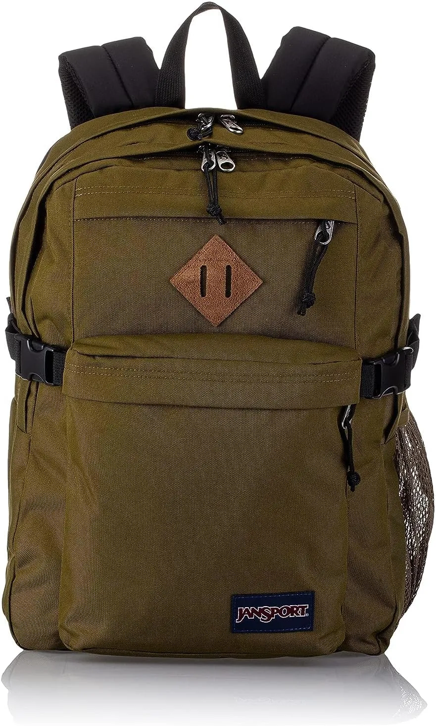 JanSport Main Campus Backpack - Travel or Work backpack w 15-Inch Laptop Sleeve and Dual Water Bottle Pockets, Army Green