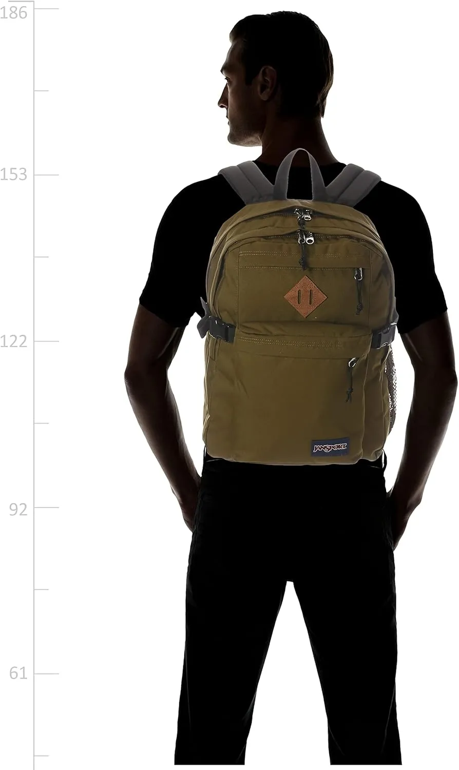 JanSport Main Campus Backpack - Travel or Work backpack w 15-Inch Laptop Sleeve and Dual Water Bottle Pockets, Army Green