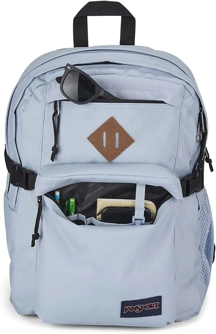 JanSport Main Campus Backpack - Travel or Work backpack w 15-Inch Laptop Sleeve and Dual Water Bottle Pockets, Blue Dusk