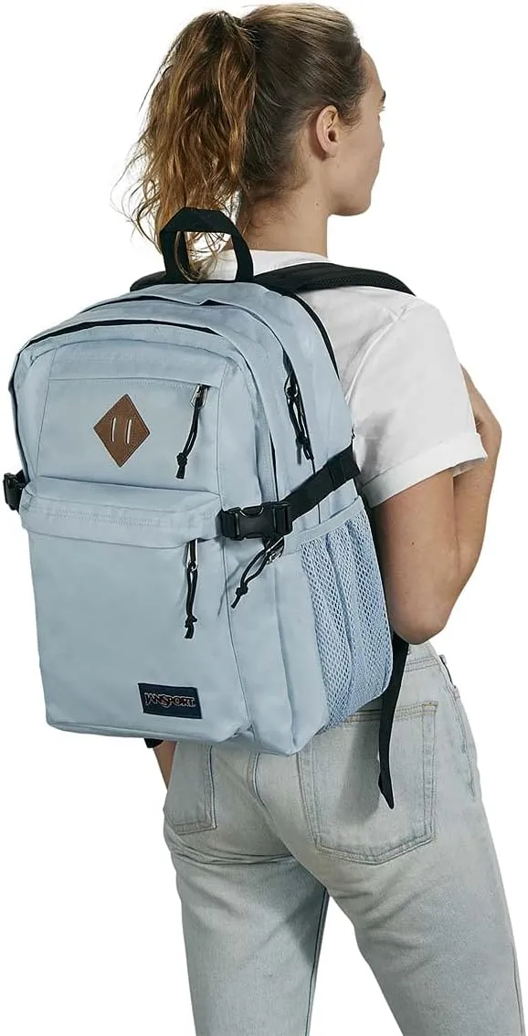JanSport Main Campus Backpack - Travel or Work backpack w 15-Inch Laptop Sleeve and Dual Water Bottle Pockets, Blue Dusk