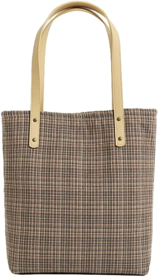 Jeelow Floral Cotton Canvas Tote Handbag with Vegan Leather Handles for Women - Lightweight Shoulder Bag Purse Snap Closure