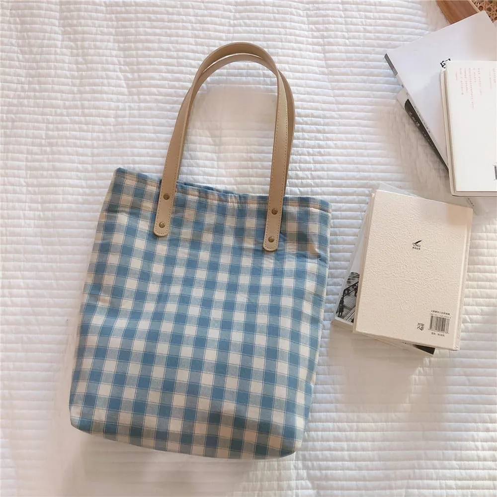 Jeelow Floral Cotton Canvas Tote Handbag with Vegan Leather Handles for Women - Lightweight Shoulder Bag Purse Snap Closure