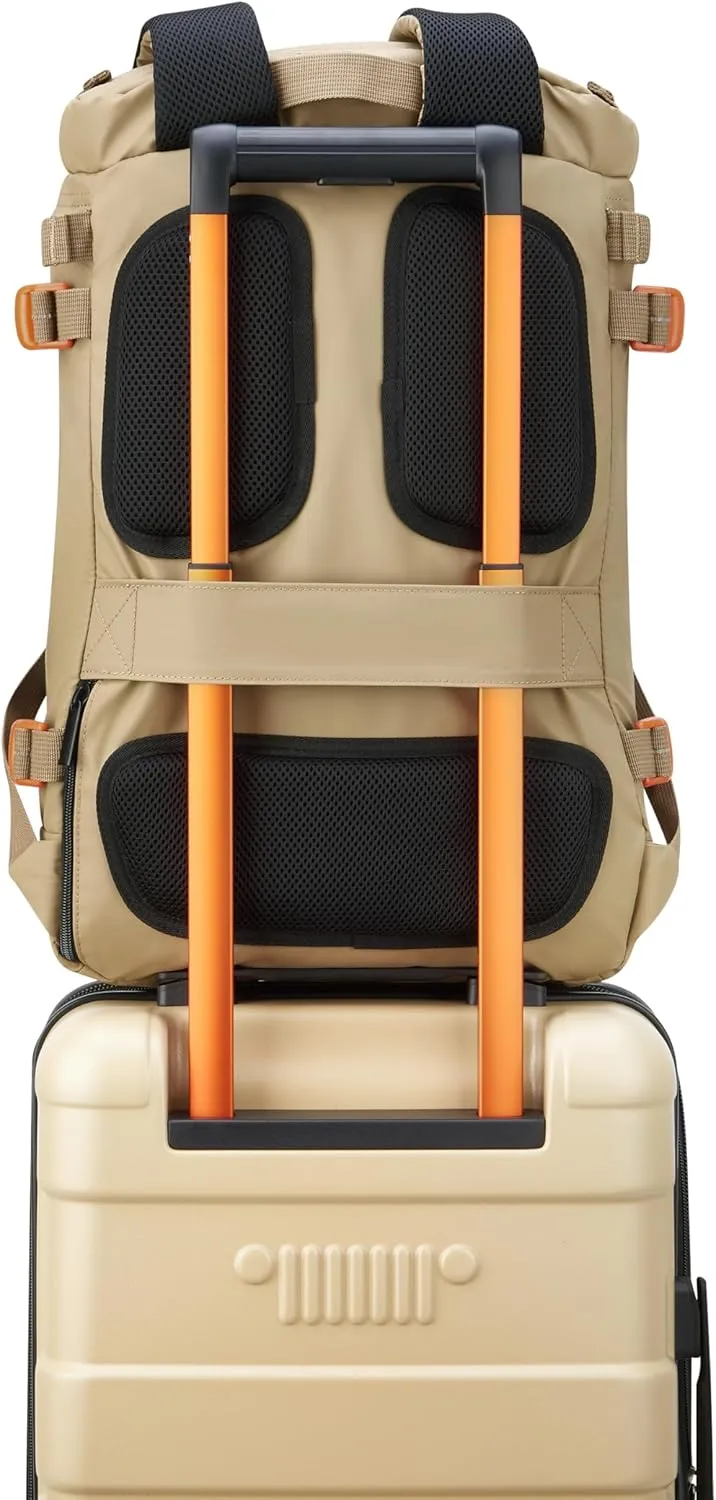 Jeep JS013C Cylindrical Travel Backpack, Warm Sand, 17" Laptop