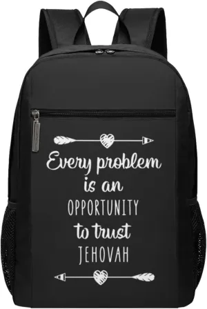 Jehovahs Witness Quote Christian Say Gift Travel Laptop Backpack, Business Anti Theft Slim Sturdy Laptops Backpacks, College Computer Bag Gift for Men & Women Fits 17 Inch Notebook,Black
