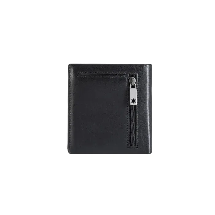 JEKYLL & HIDE MONACO SLIM BIFOLD CARD HOLDER WITH COIN, SOFT BLACK