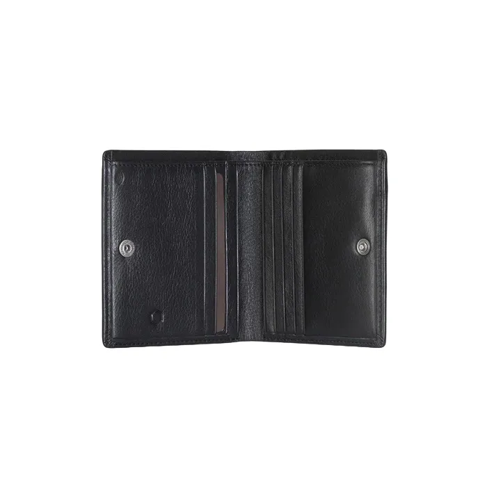 JEKYLL & HIDE MONACO SLIM BIFOLD CARD HOLDER WITH COIN, SOFT BLACK