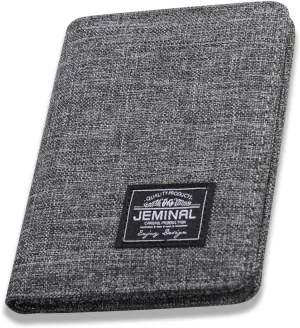 JEMINAL Men's Vertical Card Case, Trendy Fashion Money Clip, 8 Card Positions, Short Wallet, Minimalist Card Case (Light Grey)
