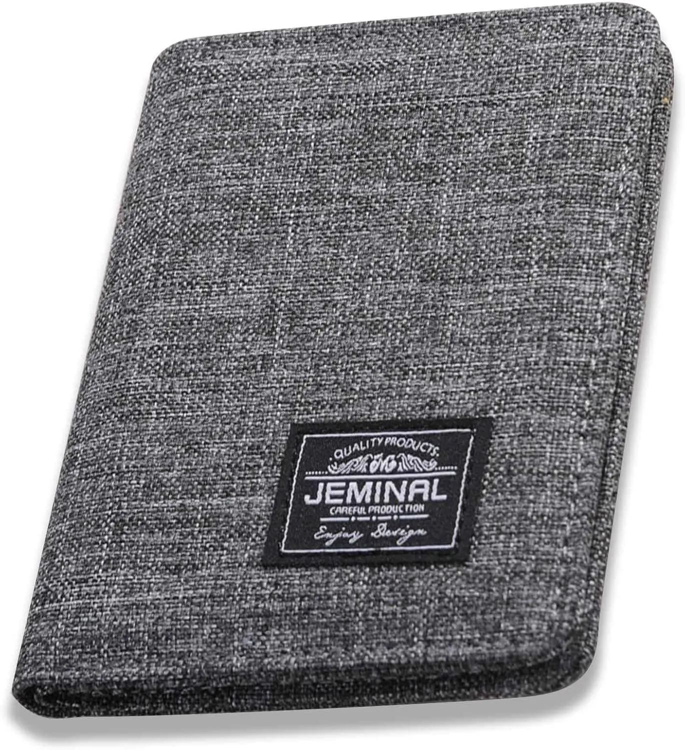 JEMINAL Men's Vertical Card Case, Trendy Fashion Money Clip, 8 Card Positions, Short Wallet, Minimalist Card Case (Light Grey)