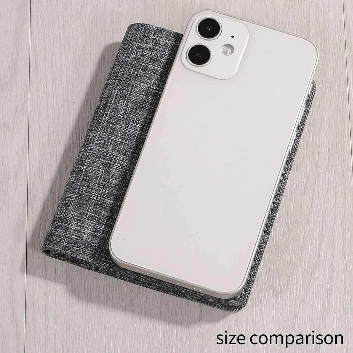 JEMINAL Men's Vertical Card Case, Trendy Fashion Money Clip, 8 Card Positions, Short Wallet, Minimalist Card Case (Light Grey)
