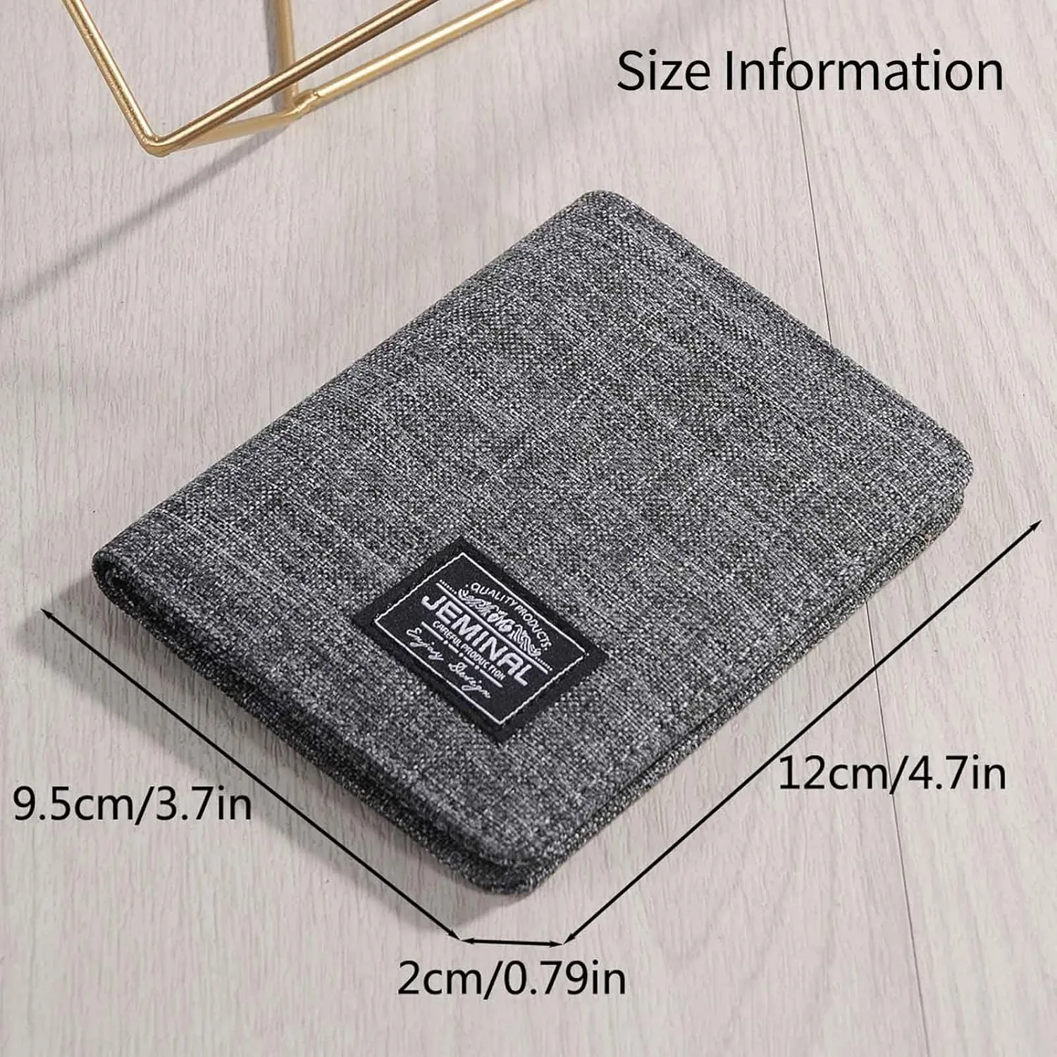 JEMINAL Men's Vertical Card Case, Trendy Fashion Money Clip, 8 Card Positions, Short Wallet, Minimalist Card Case (Light Grey)