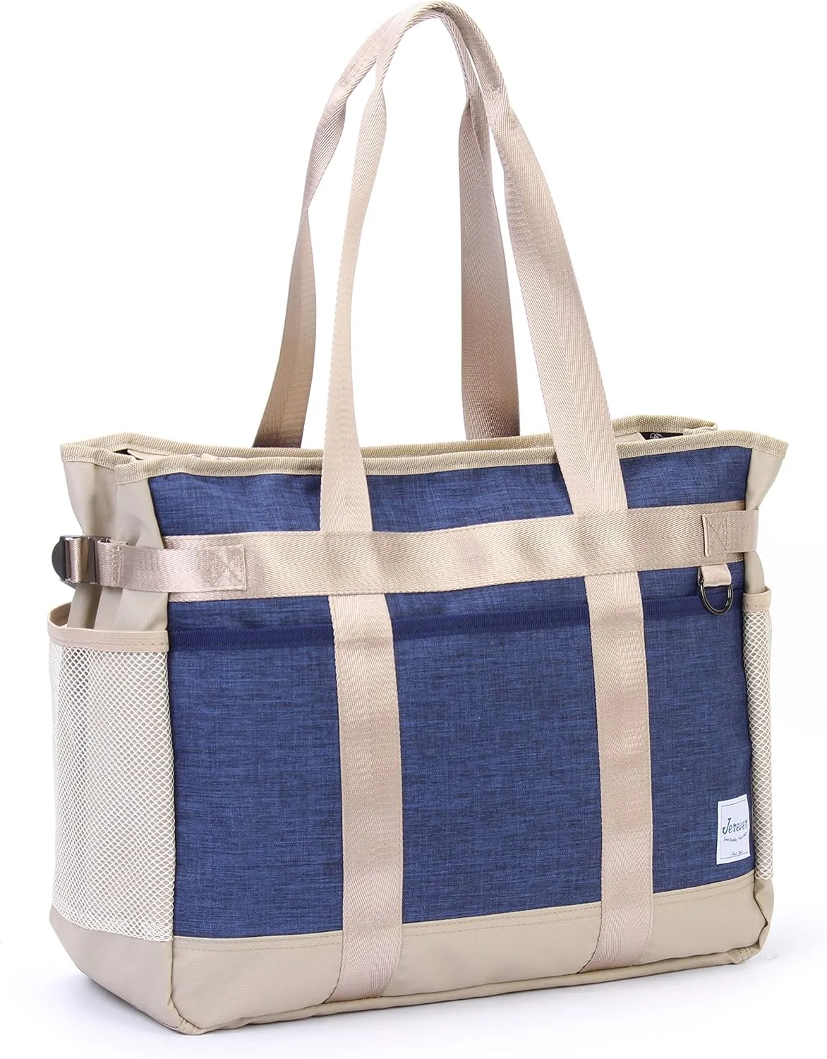 JEREVER Utility Tote Bag with Multiple Pockets for Women, Nurse bag for work,Teacher Bag Lightweight Organizer Handbag