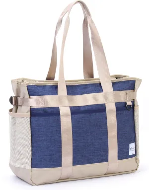 JEREVER Utility Tote Bag with Multiple Pockets for Women, Nurse bag for work,Teacher Bag Lightweight Organizer Handbag