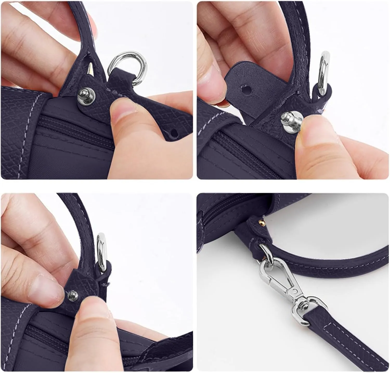 Jiesinlov Leather Bag Shoulder Strap Replacement Crossbody Adjustable Conversion Kit Fit for Mini Pouch