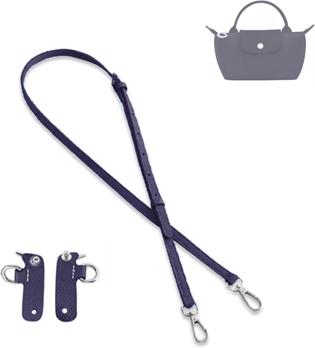 Jiesinlov Leather Bag Shoulder Strap Replacement Crossbody Adjustable Conversion Kit Fit for Mini Pouch