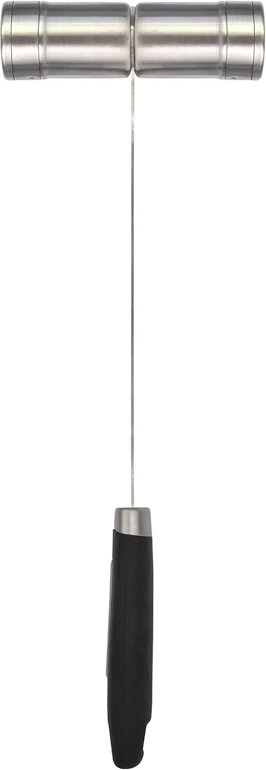Jim Beam Stainless Steel Salt and Pepper Shaker with Long, Soft Grip Handles, Large, Silver