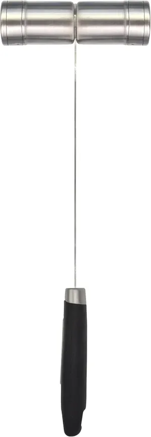 Jim Beam Stainless Steel Salt and Pepper Shaker with Long, Soft Grip Handles, Large, Silver