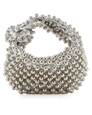 Jodie Mini Studded Mirror Bag in Silver