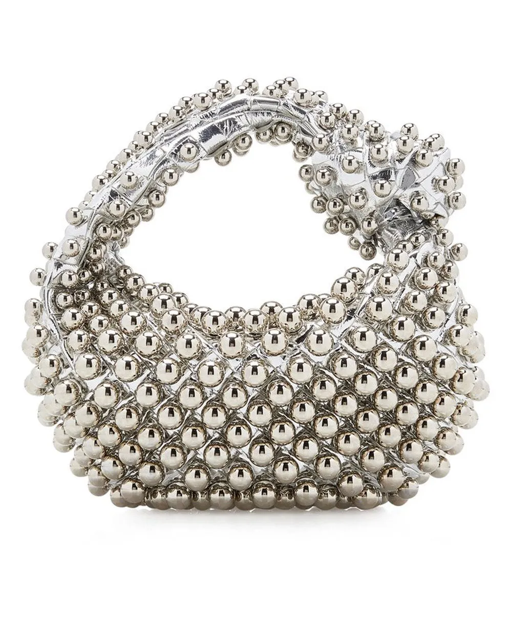 Jodie Mini Studded Mirror Bag in Silver