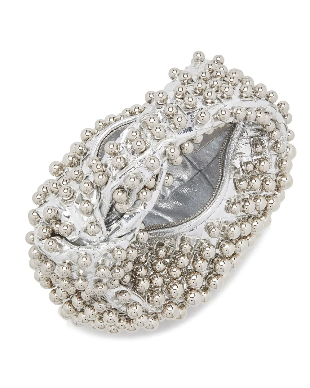 Jodie Mini Studded Mirror Bag in Silver