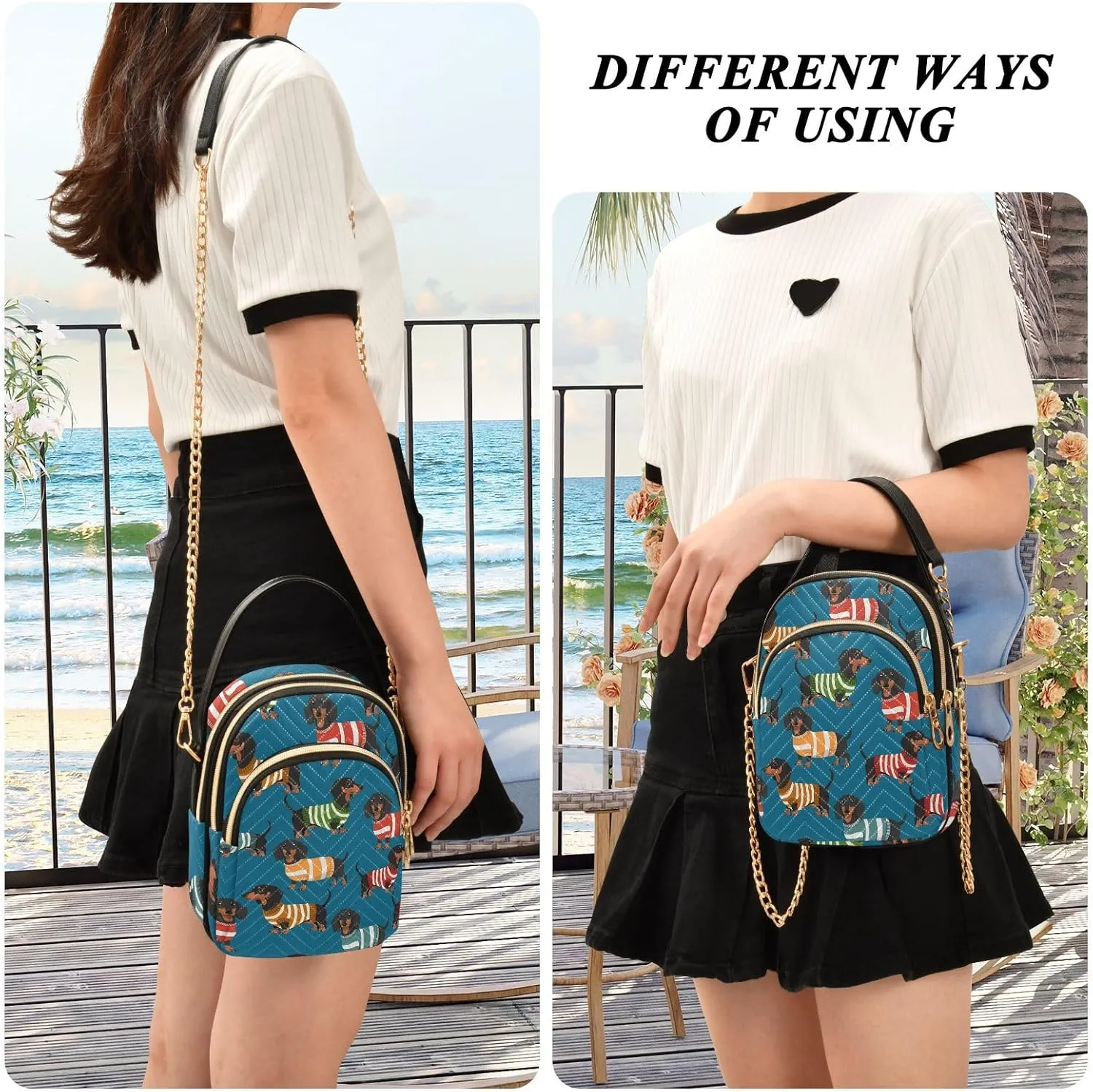 Joko Ivery Multi Pockets Crossbody Bags for Women Zip Cell Phone Purse Wallet Bag with Detachable Shoulder Strap for Girls