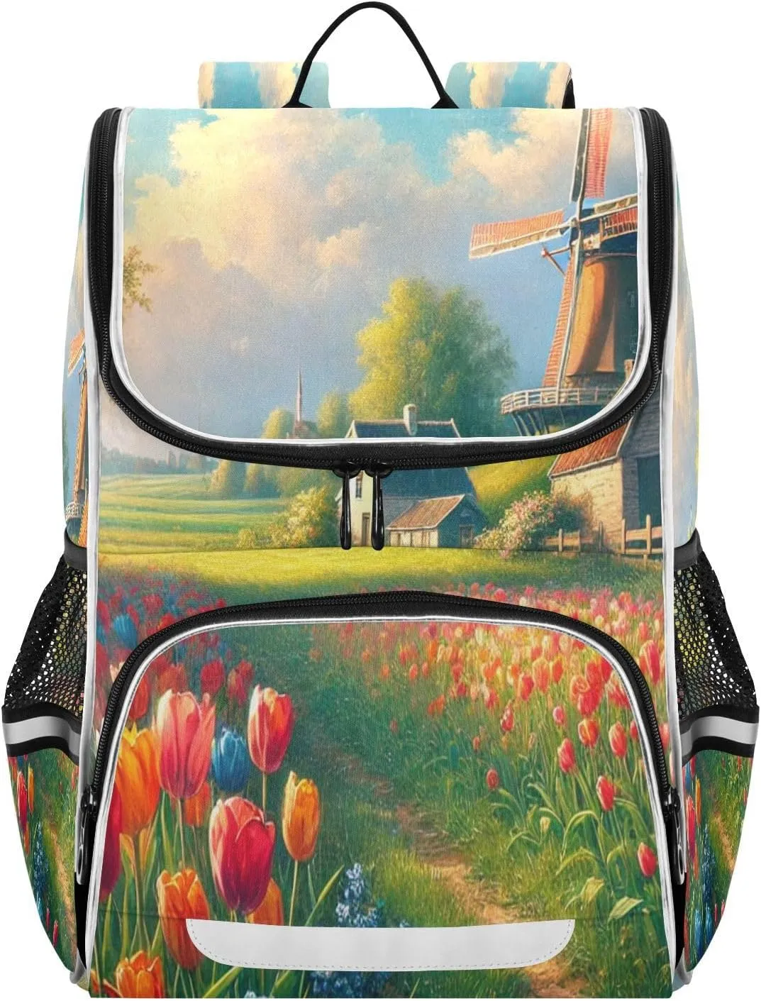 Joko Ivery Windmill Flower Kids Backpack for School Bookbag with Padded Straps for Boys Girls Travel Elementary School