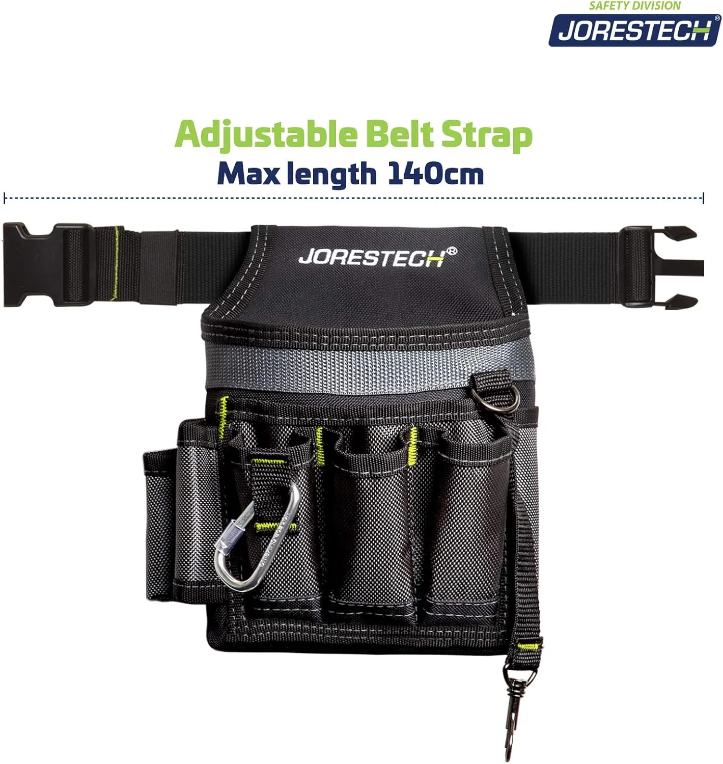 JORESTECH Hardware 6 Pocket Tool Belt Pouch - Single Sided Tool Organizer Work Apron for Construction, Carpentry, Gardening, Roofing (H-BAGT-02) (6 Pocket)