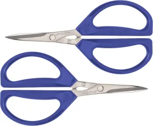Joyce Chen Original Unlimited Kitchen Scissors All Purpose Kitchen Shears With Comfortable Handles, Blue, 2 Pack