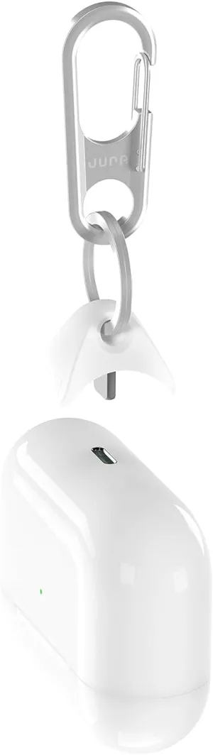 JURA Anchor for All Apple AirPods - Silver Carabiner - Lunar Gray Anchor - Lightning & USB-C Port
