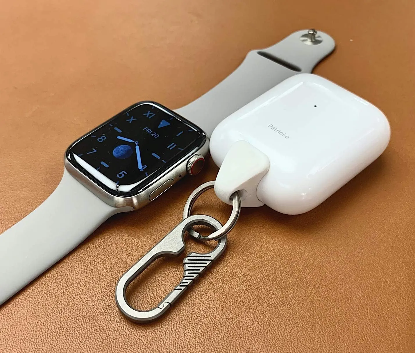 Jura Anchor for All Apple AirPods - Titanium Carabiner - Black Carbon Fiber Anchor -Lightning & USB-C