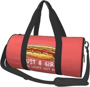 Just A Girl Who Loves Hot Dogs Duffel Bag Gym Bag Travel Sports Tote Large Foldable Beach Swim Yoga4