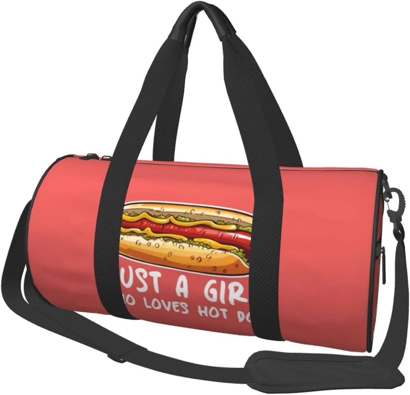 Just A Girl Who Loves Hot Dogs Duffel Bag Gym Bag Travel Sports Tote Large Foldable Beach Swim Yoga4