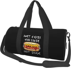 Just A Girl Who Loves Hot Dogs Duffel Bag Gym Bag Travel Sports Tote Large Foldable Beach Swim Yoga7