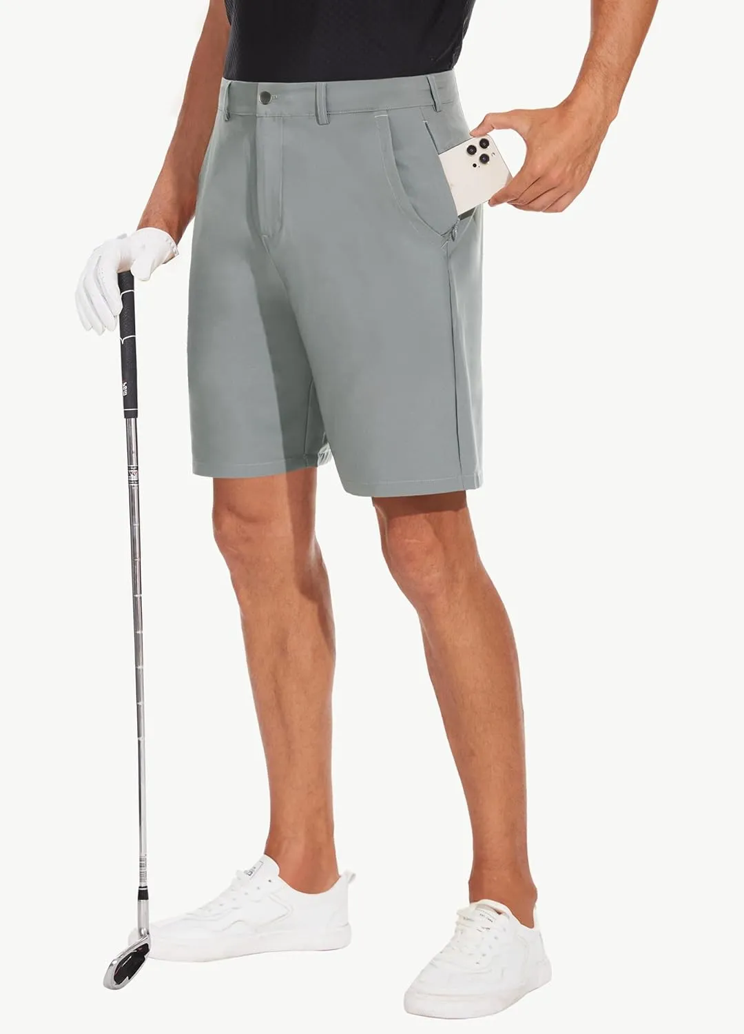JWM Mens 7"/9" Stretch Golf Shorts - Lightweight Hybrid Casual Dress Work Flat Front Shorts with 5 Pockets Quick Dry UPF50