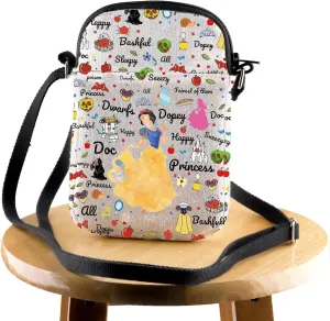 JYTAPP Princess Snow W Crossbody Bag with Zipper Snow W Faily Cartoon Tales Lover Gift Cartoon Movies Fans Gift