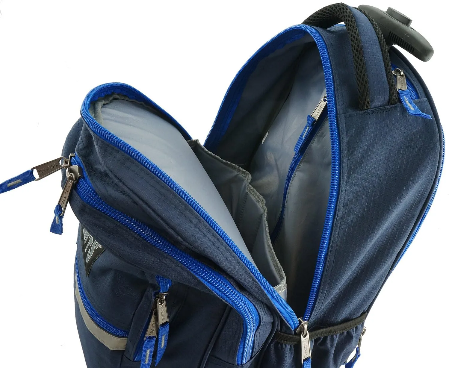 K-Cliffs Heavy Duty Rolling Backpack School Bookbag with Wheels Deluxe Wheeled Daypack
