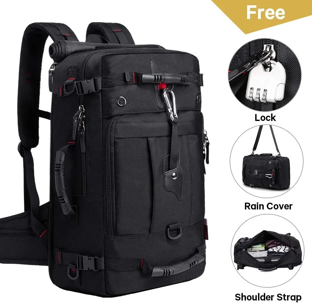 KAKA Travel Backpack, Carry On Backpack Durable Convertible Duffle Bag Fit for 15.6 Inch Laptop for Men and Women(Medium 35L)